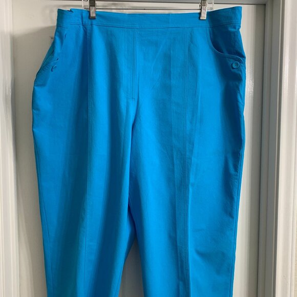 Alfred Dunner Women's Peacock Blue Capri Pants, Size 24W, NWT - Picture 3 of 6